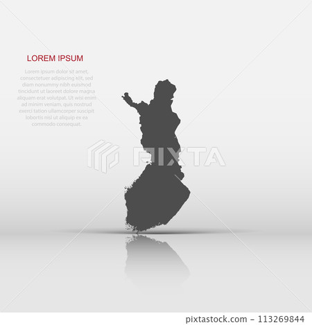 Vector Finland map icon in flat style. Finland sign illustration pictogram. Cartography map business concept. 113269844