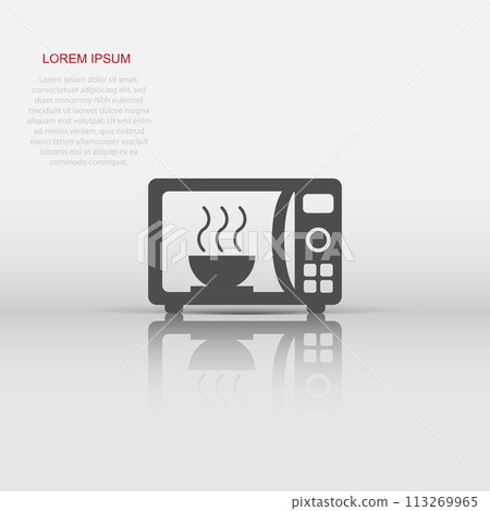 Vector microwave icon in flat style. Microwave oven sign illustration pictogram. Stove business concept. Vector microwave icon in flat style. Microwave oven sign illustration pictogram. Stove business concept. 113269965