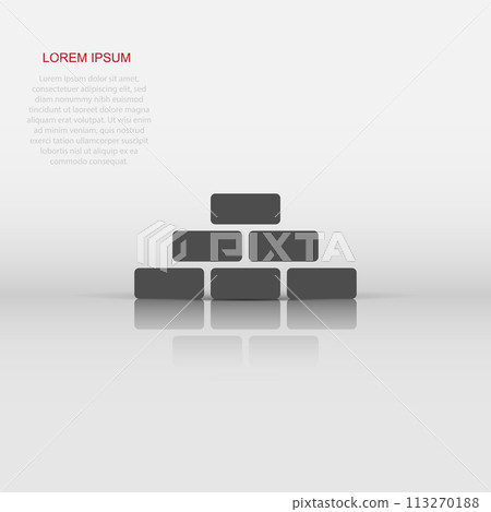 Vector wall brick icon in flat style. Wall sign illustration pictogram. Stone business concept. 113270188