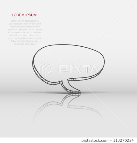 Vector speech bubble icon in flat style. Hand drawn speech bubble sign illustration pictogram. Dialog balloon business concept. Vector speech bubble icon in flat style. Hand drawn speech bubble sign illustration pictogram. Dialog balloon business concept. 113270284
