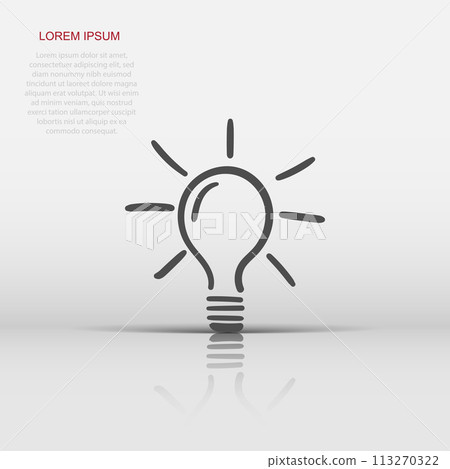 Vector sketch light bulb icon in flat style. Hand drawn idea doodle sign illustration pictogram. Bulb business concept. Vector sketch light bulb icon in flat style. Hand drawn idea doodle sign illustration pictogram. Bulb business concept. 113270322