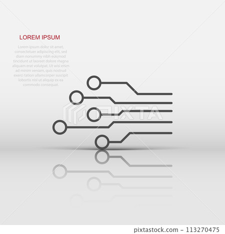 Vector circuit board icon in flat style. Technology scheme sign illustration pictogram. Microchip business concept. 113270475