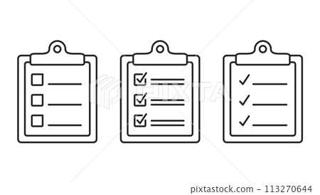 Check List Line Icons 113270644