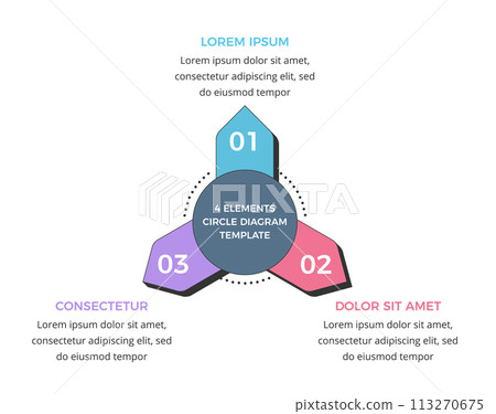 Circle Diagram Template - Three Elements 113270675