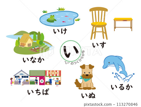 日語平假名系列 有「i」的平假名 113270846