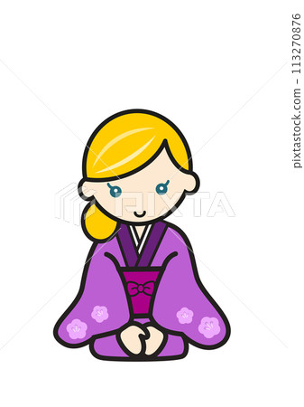 金髮碧眼的女子坐在 Seiza 金髮碧眼的女子坐在 Seiza 113270876