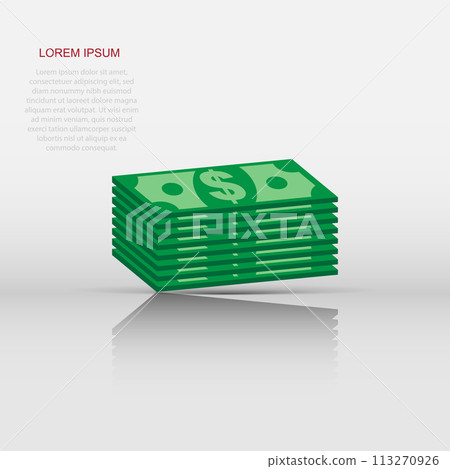 Stacks dollar cash. Vector illustration in flat design on white background 113270926