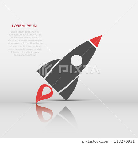 Vector rocket icon in flat style. Startup launch sign illustration pictogram. Rocket business concept. Vector rocket icon in flat style. Startup launch sign illustration pictogram. Rocket business concept. 113270931