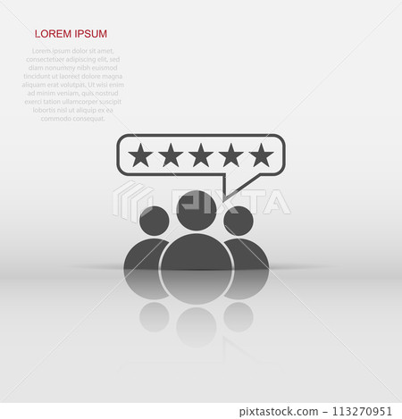 Vector customer reviews, user feedback icon in flat style. Rating sign illustration pictogram. Stars rating business concept. Vector customer reviews, user feedback icon in flat style. Rating sign illustration pictogram. Stars rating business concept. 113270951
