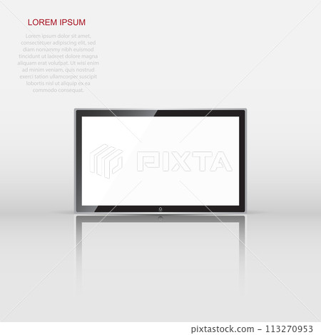 Vector Tv icon in flat style. Television sign illustration pictogram. Tv business concept. 113270953