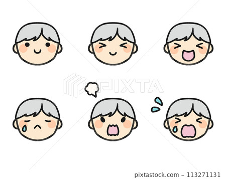 Mr. Short and various facial expressions set 113271131