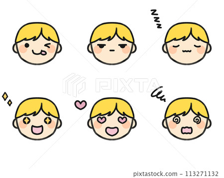 Mr. Short and various facial expressions set 113271132