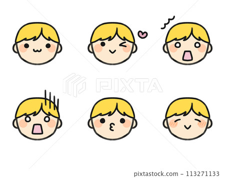 Mr. Short and various facial expressions set 113271133