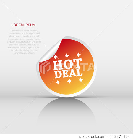 Hot deal stickers. Vector illustration on white background. 113271194