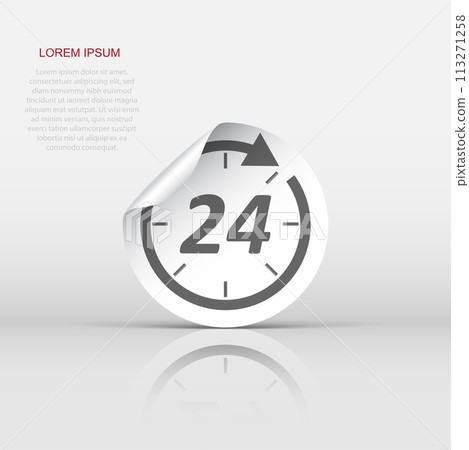 24 Hours sticker label. Vector illustration. 113271258