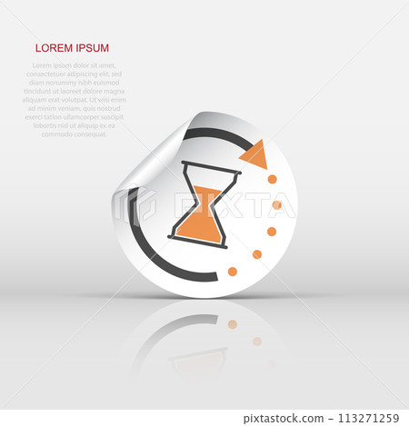 Hourglass sticker label. Time vector illustration. Hourglass sticker label. Time vector illustration. 113271259