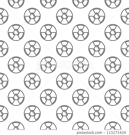 Nuclear Radiation vector Danger Zone yellow thin line seamless pattern 113271420