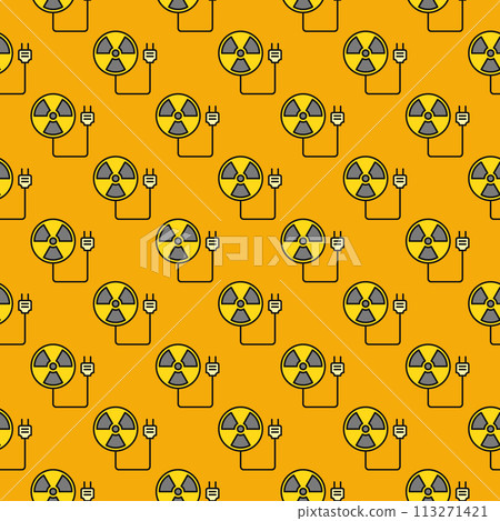 Plug from Radiation symbol vector Radiation Warning colored seamless pattern Plug from Radiation symbol vector Radiation Warning colored seamless pattern 113271421