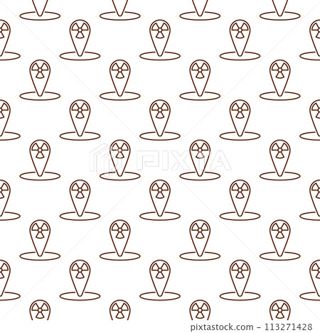 Radiation Geo Pin Mark vector Danger Zone thin line seamless pattern 113271428