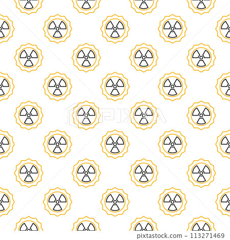 Sun Radiation vector Radioactive seamless pattern in outline style Sun Radiation vector Radioactive seamless pattern in outline style 113271469
