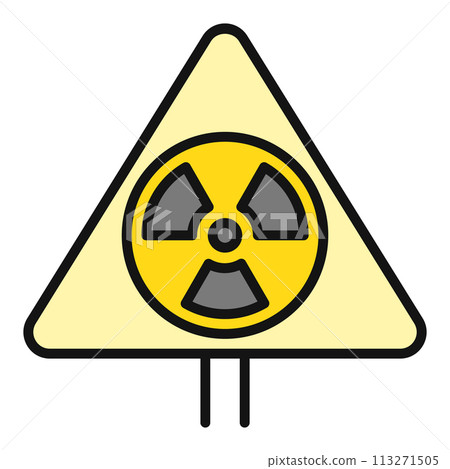 Radiation Symbol Triangle sign vector Pollution colored icon or design element 113271505