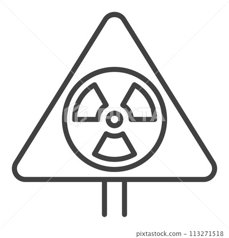Triangle with Radiation Symbol vector Pollution outline icon or symbol Triangle with Radiation Symbol vector Pollution outline icon or symbol 113271518