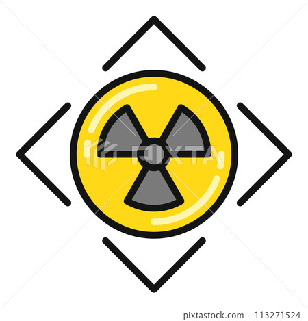 Attention Radiation Warning vector colored icon or logo element 113271524