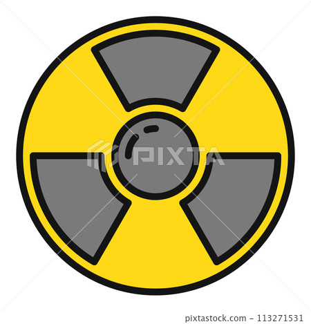 Nuclear Radiation Energy vector Danger Zone colored icon or design element 113271531