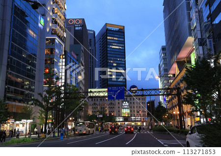 Evening view of Namba, toward Midosuji and Nankai's Namba Station Evening view of Namba, toward Midosuji and Nankai's Namba Station 113271853