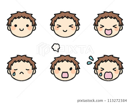 Forehead and various facial expressions set 113272384