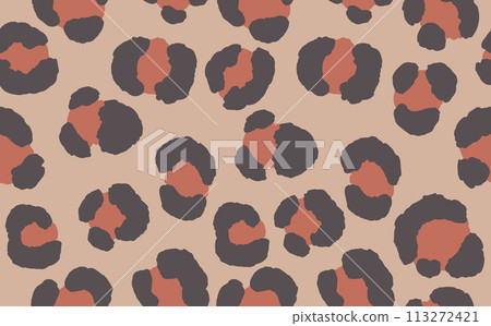 Abstract modern leopard seamless pattern. Animals trendy background. Color decorative vector stock illustration for print, card, postcard, fabric, textile. Modern ornament of stylized skin Abstract modern leopard seamless pattern. Animals trendy background. Color decorative vector stock illustration for print, card, postcard, fabric, textile. Modern ornament of stylized skin 113272421