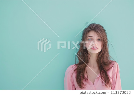A woman with long brown hair A woman with long brown hair 113273033