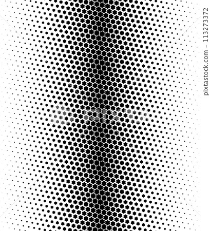 Geometric pattern of black figures on a white background. Seamless in one direction.SCALE method Geometric pattern of black figures on a white background. Seamless in one direction.SCALE method 113273372