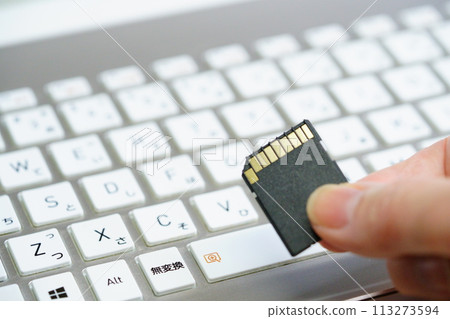 Image of sd card and keyboard 113273594