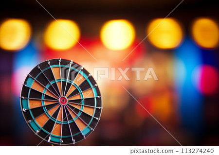 Target dartboard. Success hitting target aim goal achievement concept. By generative Ai Target dartboard. Success hitting target aim goal achievement concept. By generative Ai 113274240