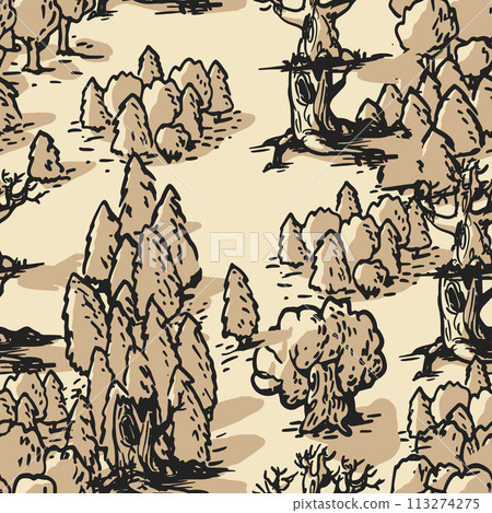 Seamless pattern. Forest top view. Park view from above. 113274275