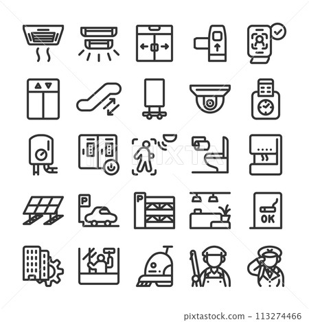 Building equipment maintenance icon set Building equipment maintenance icon set 113274466