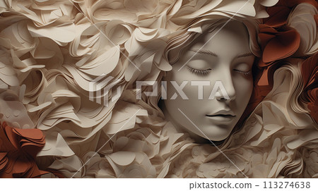 Decorative Abstract Paper Background with Woman Decorative Abstract Paper Background with Woman 113274638