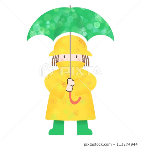 打傘的小孩插畫 打傘的小孩插畫 113274944
