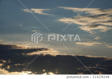 Evening sky and fantastic clouds, early summer, telephoto, sky only, 230723pm 113276148