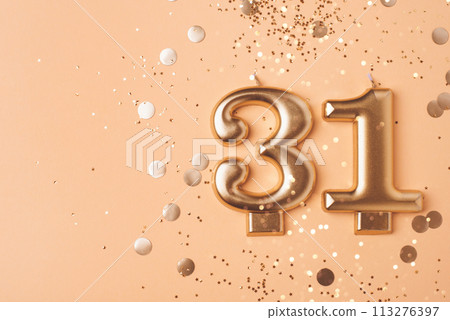 31 years celebration. Greeting banner. 113276397