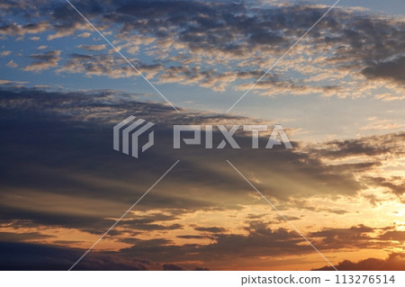 Fantastic evening sky and clouds, early summer, telephoto, sky-focused, 230723pm 113276514