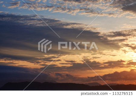 Fantastic evening sky and clouds, early summer, telephoto, sky-focused, 230723pm 113276515
