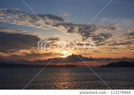 A sunset with a variety of clouds and the sea, early summer, 230723pm 113276660