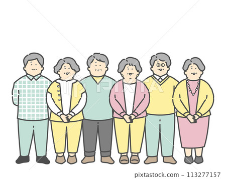 Senior gathering full body illustration Senior gathering full body illustration 113277157