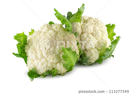 Fresh Cauliflower isolated over a white background Fresh Cauliflower isolated over a white background 113277349