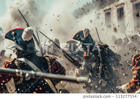 Cinco de Mayo concept - mexican soldiers during the battle Cinco de Mayo concept - mexican soldiers during the battle 113277554