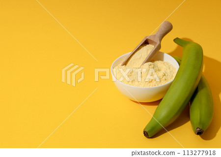 Banana flour, concept of cooking food, tasty banana flour 113277918