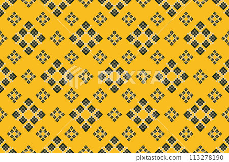 Navajo tribal vector seamless pattern. Native American ornament. Ethnic South Western decor style. Boho geometric ornament. Vector seamless pattern. Mexican blanket, rug. Woven carpet illustration. 113278190