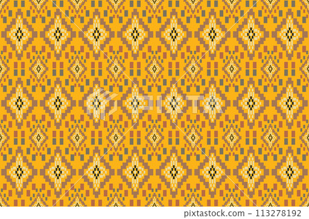 Navajo tribal vector seamless pattern. Native American ornament. Ethnic South Western decor style. Boho geometric ornament. Vector seamless pattern. Mexican blanket, rug. Woven carpet illustration. 113278192
